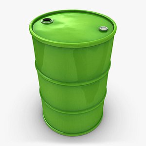 realistic oil barrel green 3ds