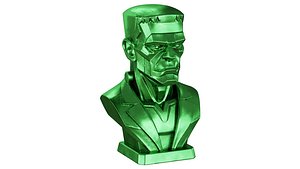 Metal bust of Frankenstein