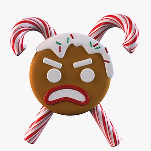 3D angry cookie model
