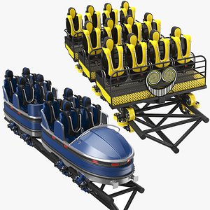 Two Roller Coaster Rides 3D model