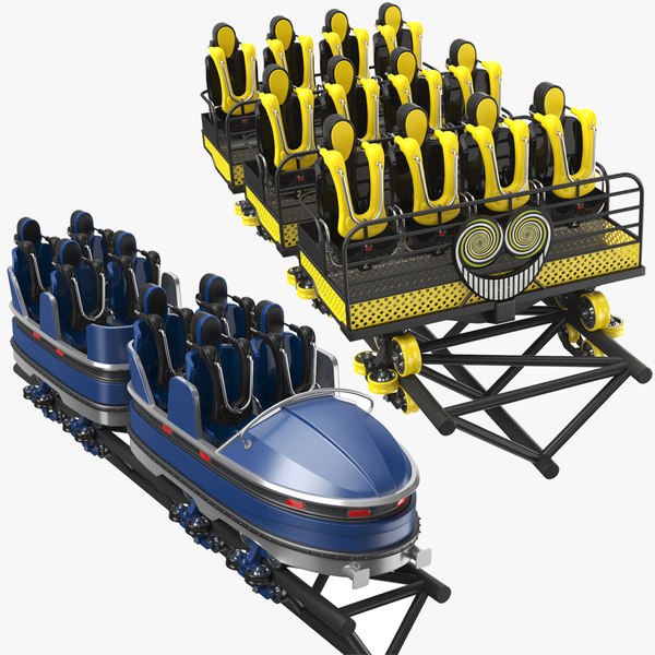 Two Roller Coaster Rides 3D model