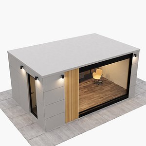 3D Backyard studio with furniture var 1