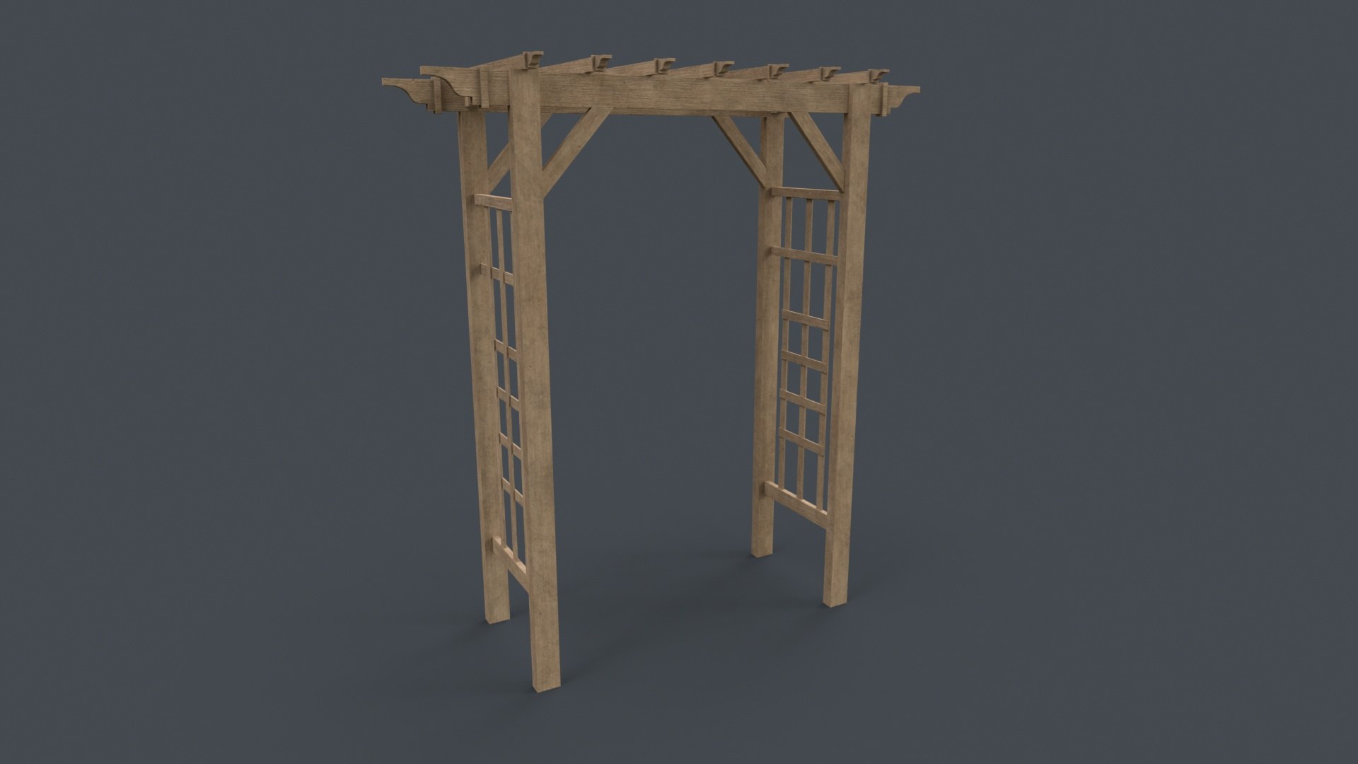 PBR Wooden Arbour Garden Arch B Model - TurboSquid 1994025