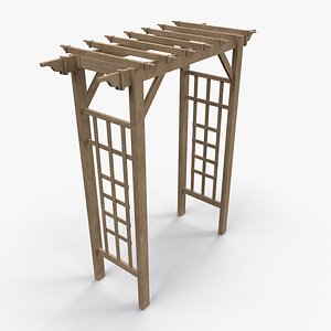 PBR Wooden Arbour Garden Arch B model