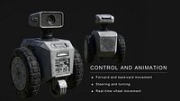 Rover X7 Autonomous Scout Robot  Animated and  Scripted 3D Model