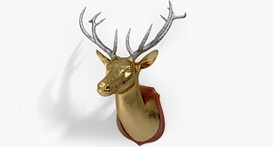 Faux Deer Head - Gold and Glitter Design