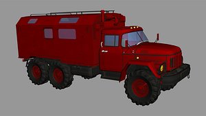 3D ZIL 131 KUNG red model