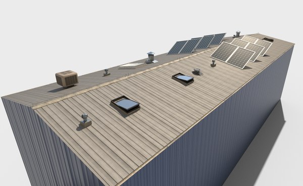 industrial roof elements modeled 3D model