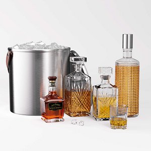 3D Whiskey Bar Set