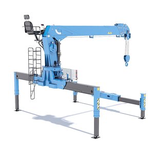 Mobile Crane with Operator Seat Rigged for Cinema 4D