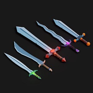 medieval sword set 3D