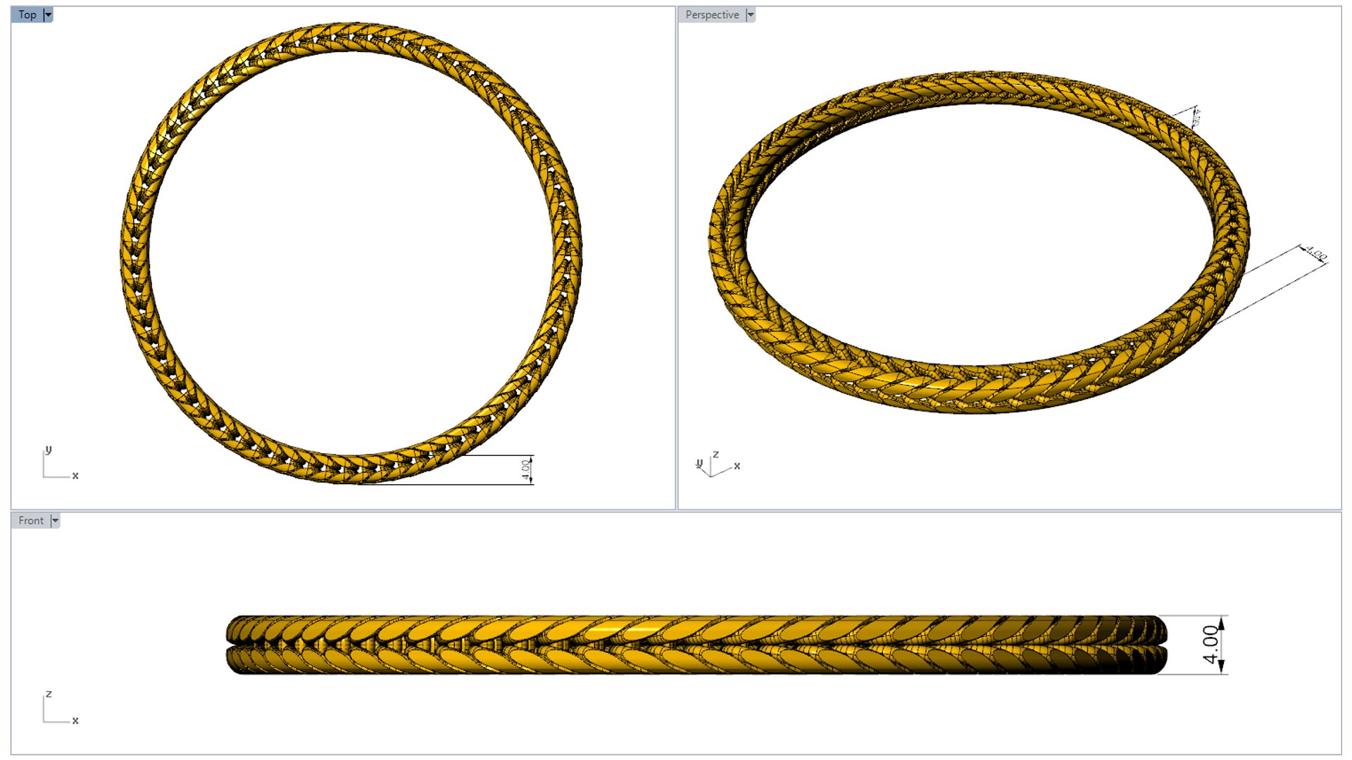 3D model Dragon Bone Chain in 18K Yellow Gold - TurboSquid 1875865