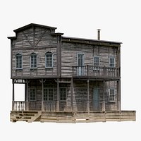 Old Western Wooden Saloon House