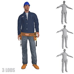 max rigged worker lods s