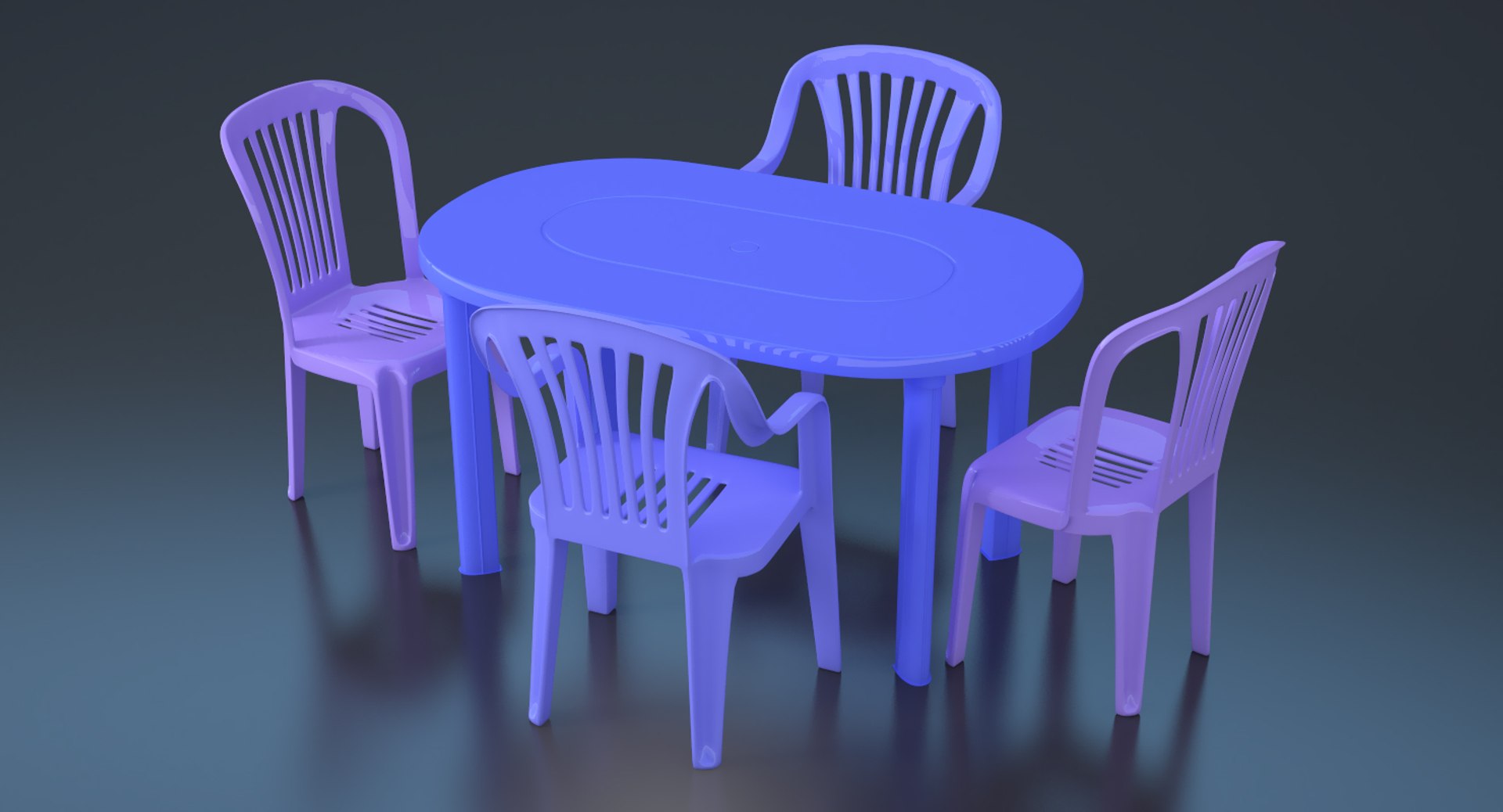Plastic Chairs Table 3D Model TurboSquid 1327756