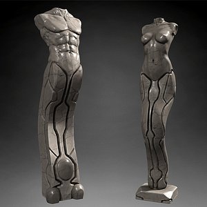 3d model sculptures man woman