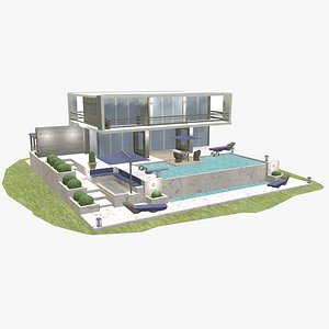 Luxury Villa II - Low Poly - Textured