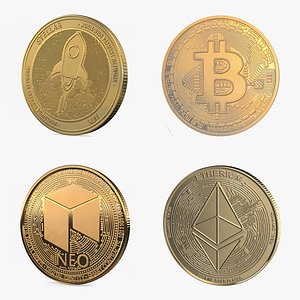 Cryptocurrency Coins Gold Collection 2