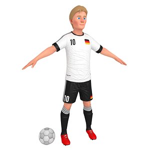 cartoon soccer player 2 3D model