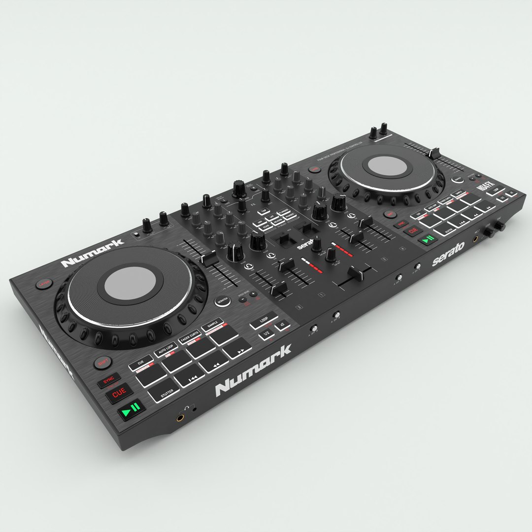 3D Professional 4 Deck DJ Controller Numark NS4FX Model TurboSquid