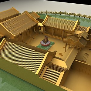 3D chinese courtyard house model