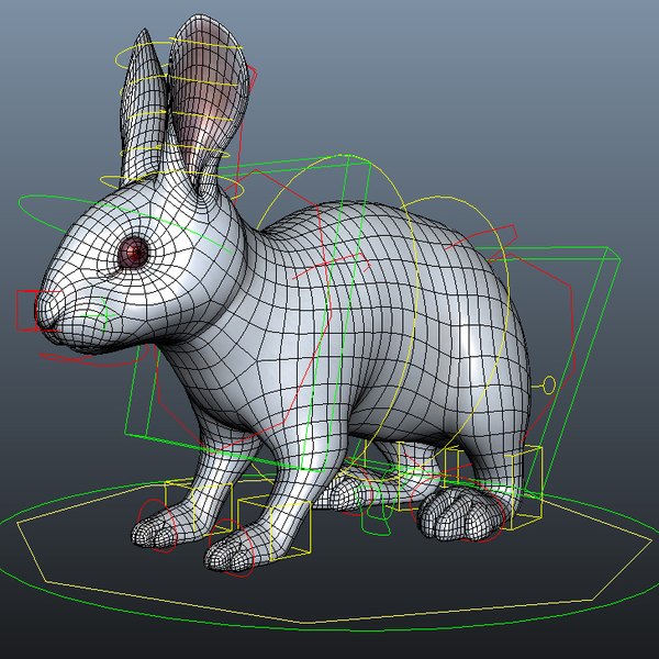 maya rabbit white fur animation