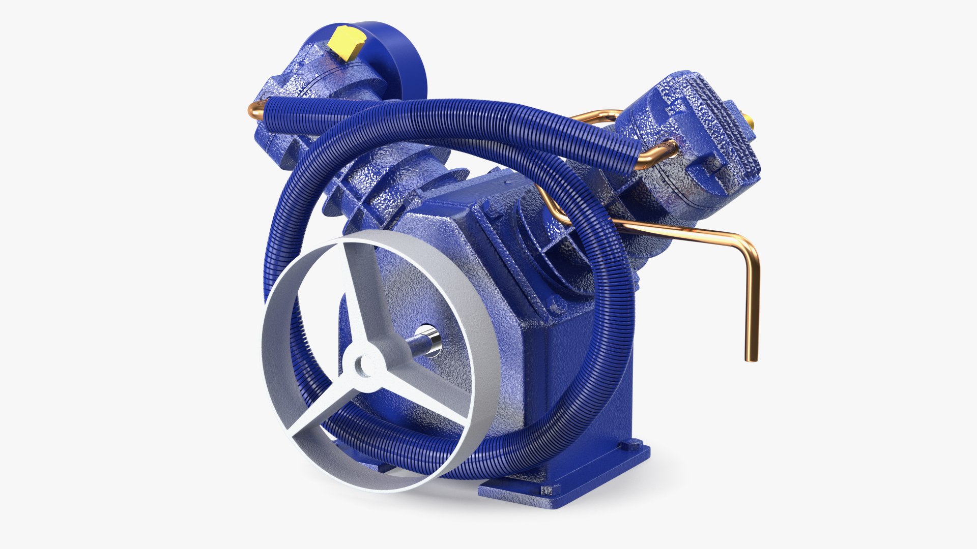 Cylinder Air Compressor Pump Blue 3D model preview