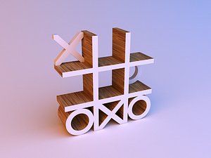 3D Tic tac toe Cupboard Shelves model