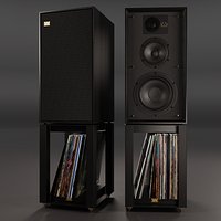 Wharfedale LINTON Heritage Loudspeaker Black and Stands with Vinyls