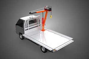 3D WIDE DECK JIB CRANE LIFT HOIST MOTOR WINCH HOOK TRUCK PICKUP CAR model