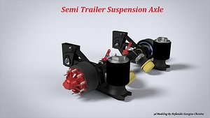 3D semi trailer axle