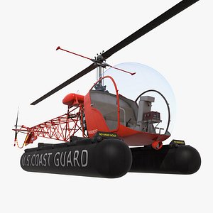 Bell 47 On Floats uscg 3D Model