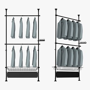 Adjustable Clothing Rack 3D model
