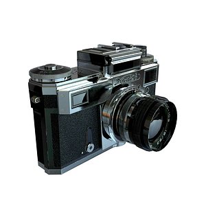 3D model Old Vintage Kiev Camera 4M 1977-1987 Low Poly