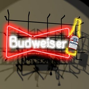 budweiser neon sign bud x