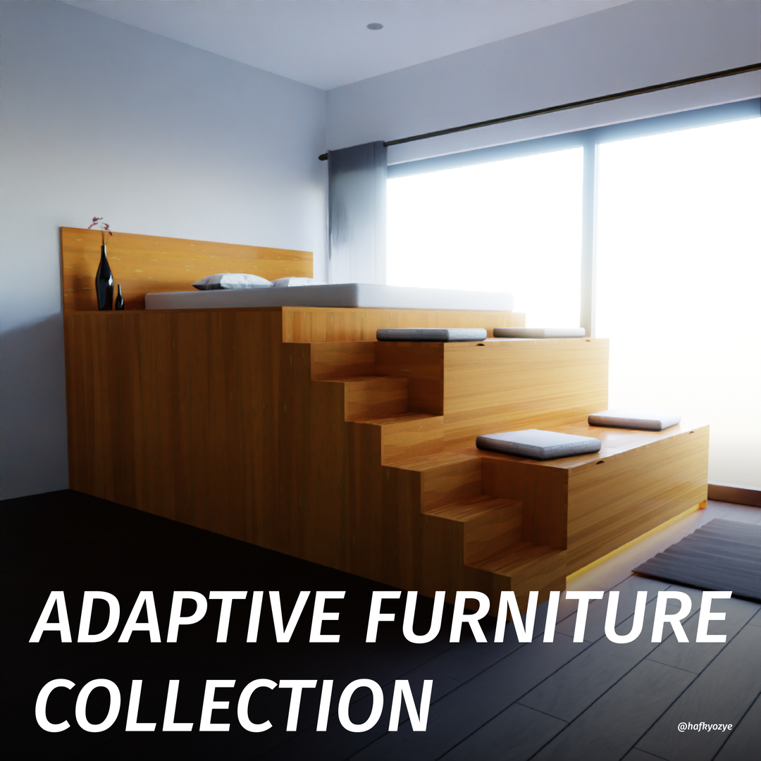 modelo 3d Muebles de apartamento adaptables Cama 01 TurboSquid 1867200