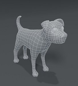 3D cartoon dog terrier base mesh