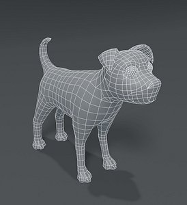 Cartoon Dog Terrier Base Mesh 3D Model