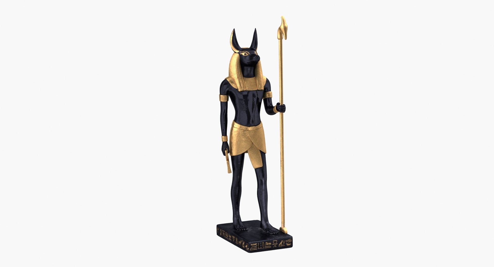 Vintage Egyptian Anubis Statue 3D model preview