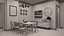 Conception de salon et salle à manger moderne du milieu du siècle