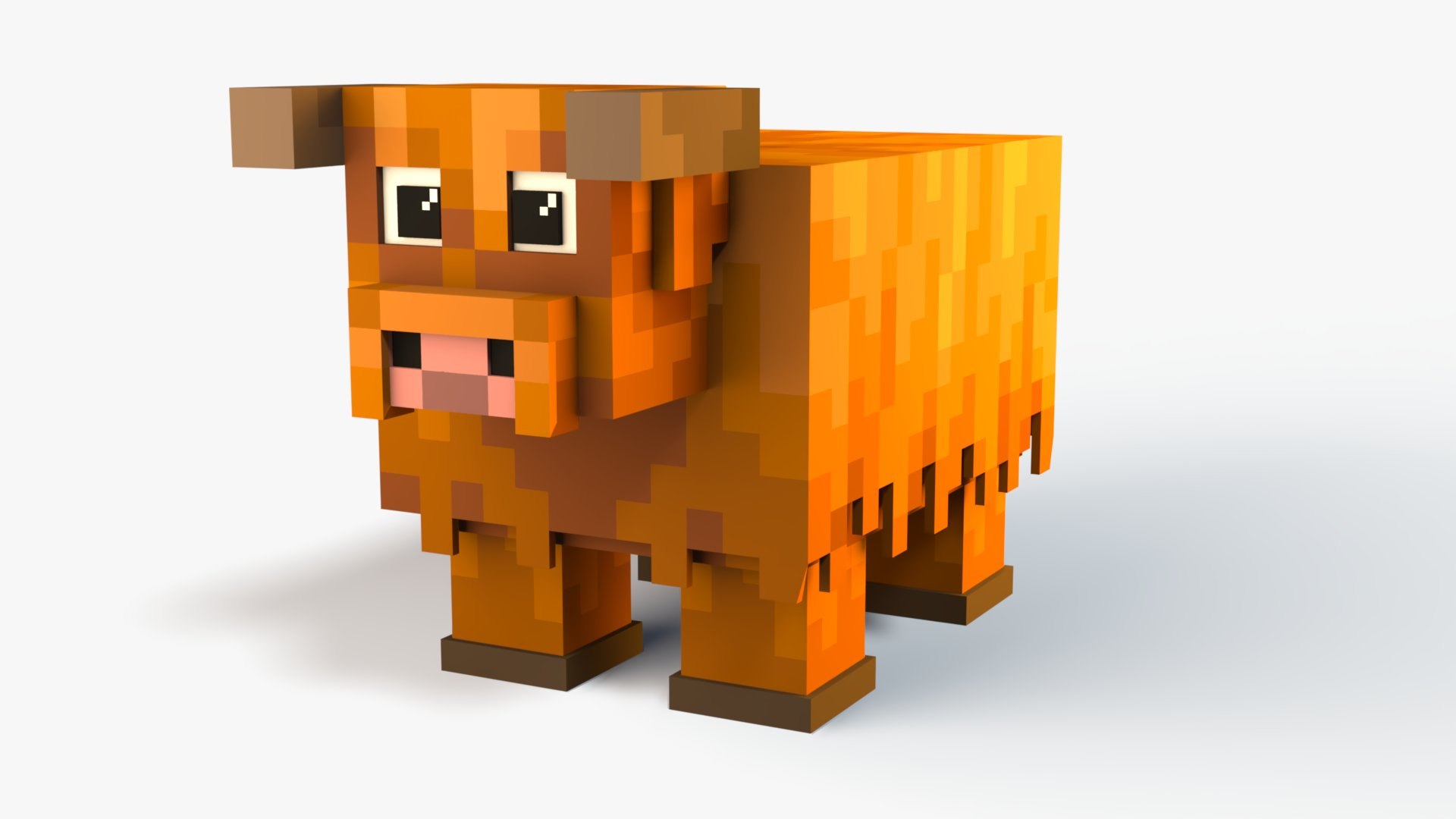3D Minecraft Baby Cow Model - TurboSquid 2514547