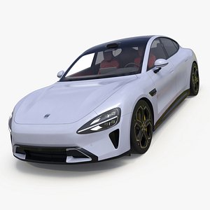Xiaomi SU7 EV Car 2023 Mineral Grey Simplified 3D model