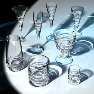 3d drinking glasses model