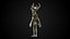 Stilisierte Skelettfigur – Schamane (Low-Poly-3D-Modell)