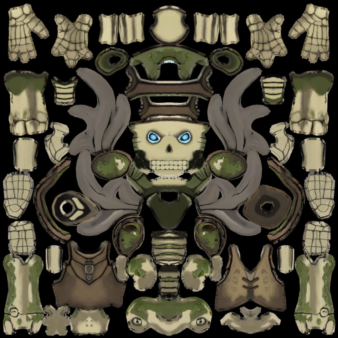 3D model Stylized Skeleton Character - Shaman low-poly 3d model https://p.turbosquid.com/ts-thumb/Zu/lseCft/bB/uv/png/1785507586/1920x1080/fit_q87/ff2c24f0697f72a62de4a6e34c88832e12527262/uv.jpg