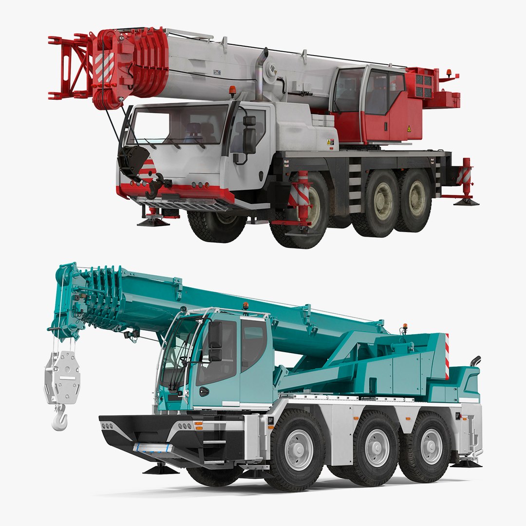 Compact Mobile Cranes Collection 3D model preview