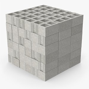 3D Cinder Blocks Stack
