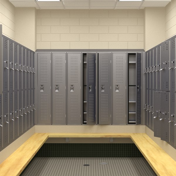 3D Locker Boxes Room Grey