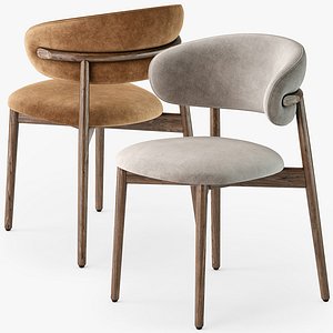 Calligaris Oleandro wood chair 3D