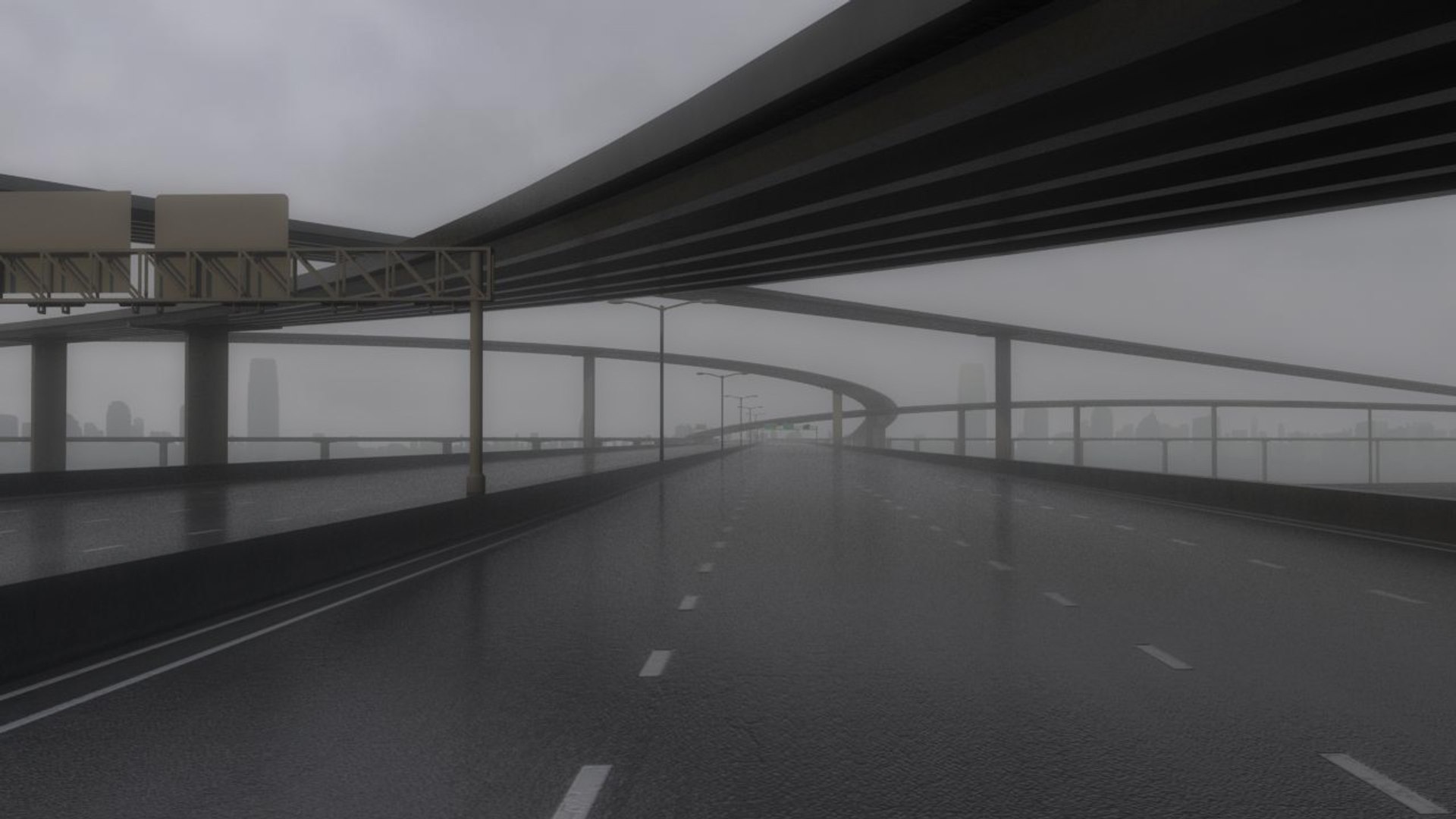 3D Model Freeway Roads Street - TurboSquid 1339731